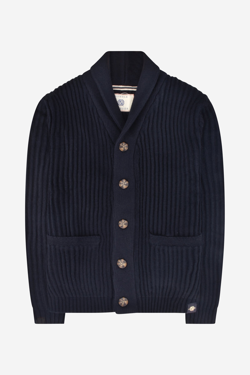 Humble Pioneer - Navy Shawl Cardigan