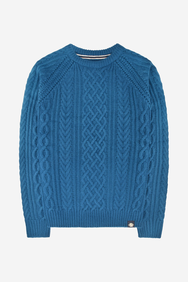 Humble Pioneer - Men's Ink Fisherman Cable Knit Jumper