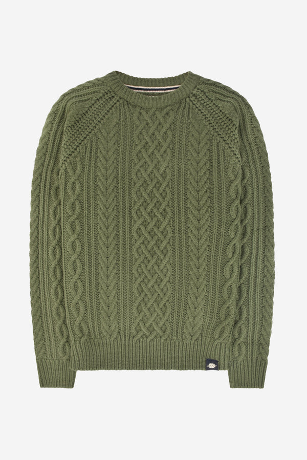 Humble Pioneer - Men's Khaki Fisherman Cable Knit Jumper