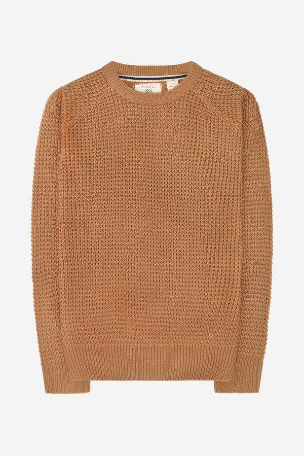 Humble Pioneer - Tan Waffle Stitch Crew Neck