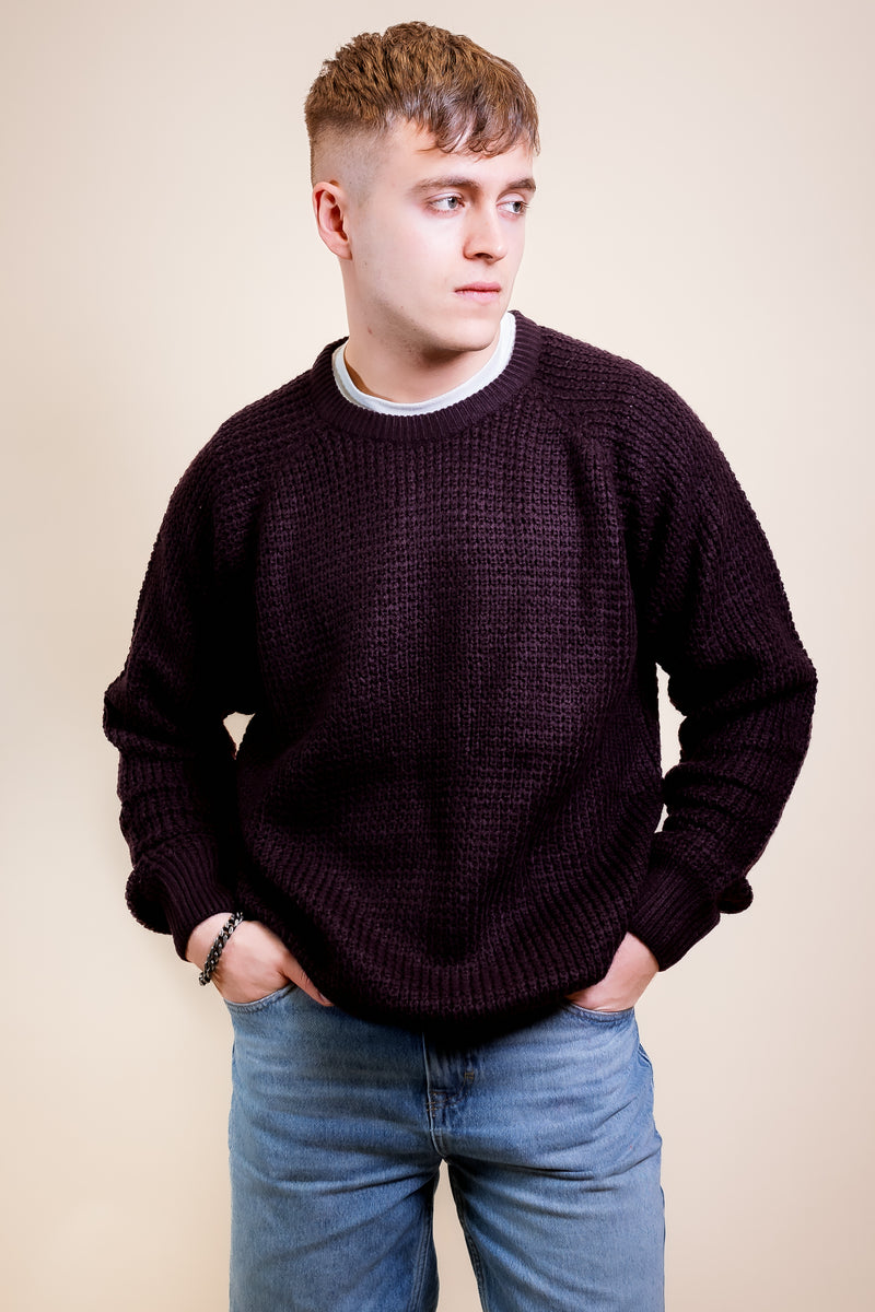 Humble Pioneer - Men's Burgundy Fisherman Rib Crewneck