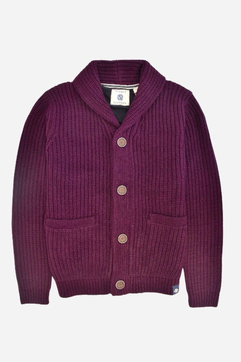 Humble Pioneer - Burgundy Lined Chunky Cardigan