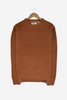 Mens Half Cardigan Stitch Camel Basic Daily Crewneck