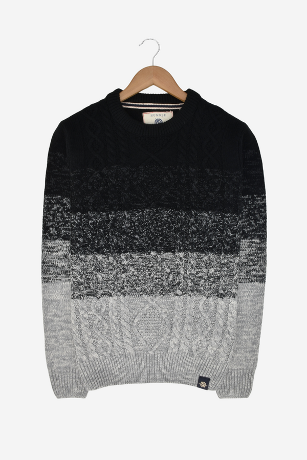 Humble Pioneer - Men's Charcoal Cable Crewneck Mix