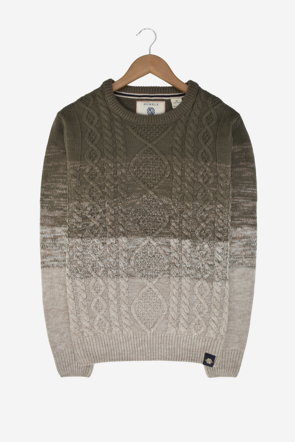 Humble Pioneer - Men's Mocha Cable Crewneck Mix