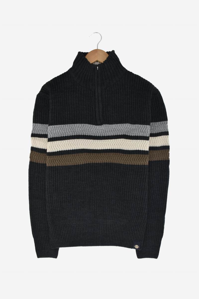 Humble Pioneer - Men's Carbon Striped Half Zip