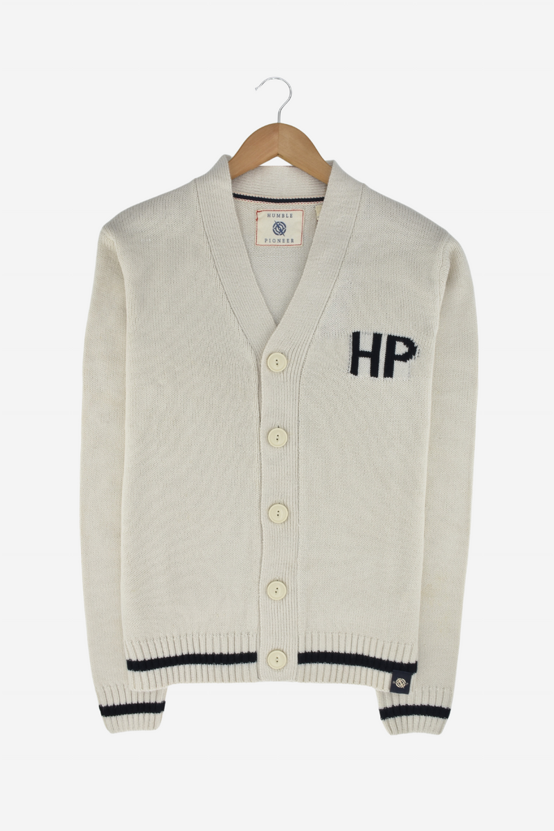 Humble Pioneer - Men's Ecru Varsity Cardigan