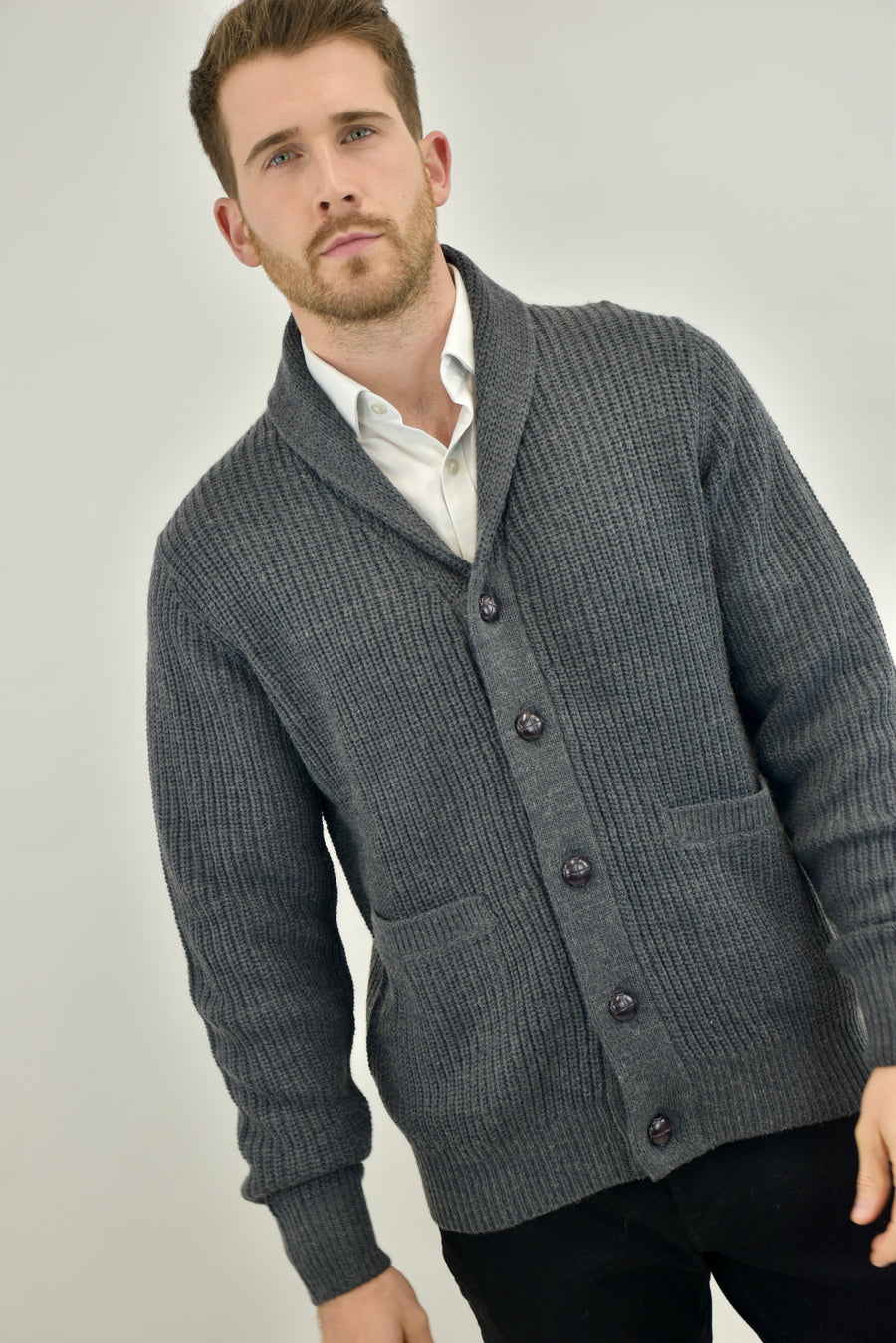 Mens grey hotsell wool cardigan