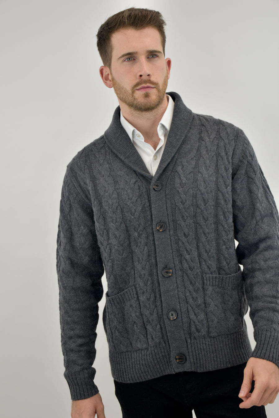 Cable knit shawl cardigan sale