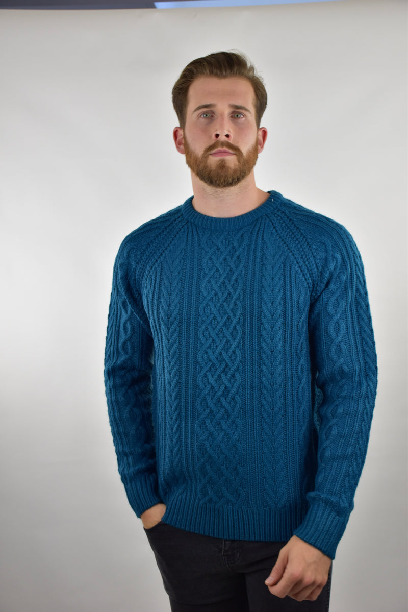 Humble Pioneer - Men's Ink Fisherman Cable Knit Jumper