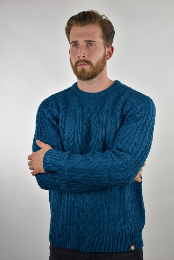 Humble Pioneer - Men's Ink Fisherman Cable Knit Jumper