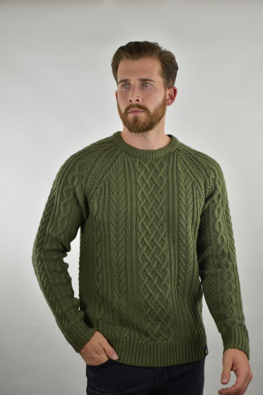 Fisherman cable crewneck sweater sale