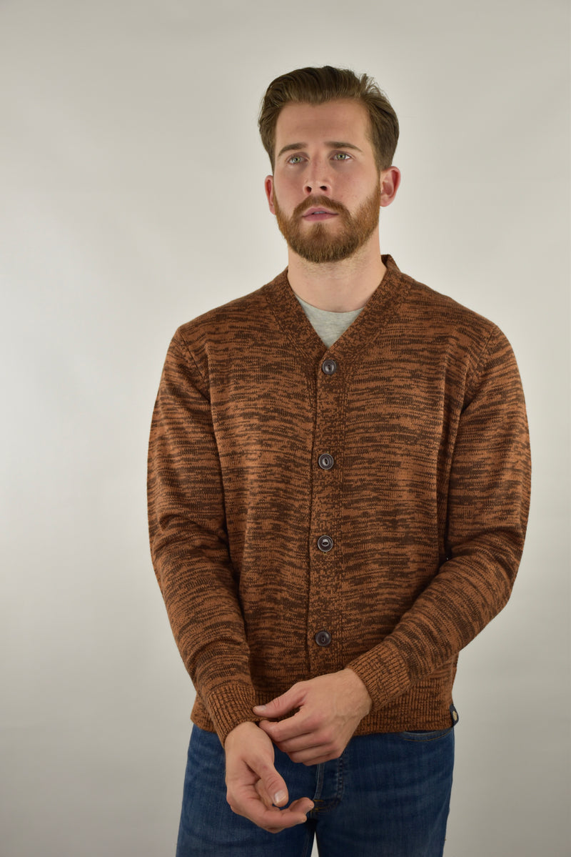 Humble Pioneer - Men's Camel Twist V Neck Cardigan