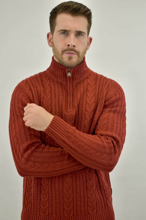 Humble Pioneer - Clay Cable Wool Half Zip