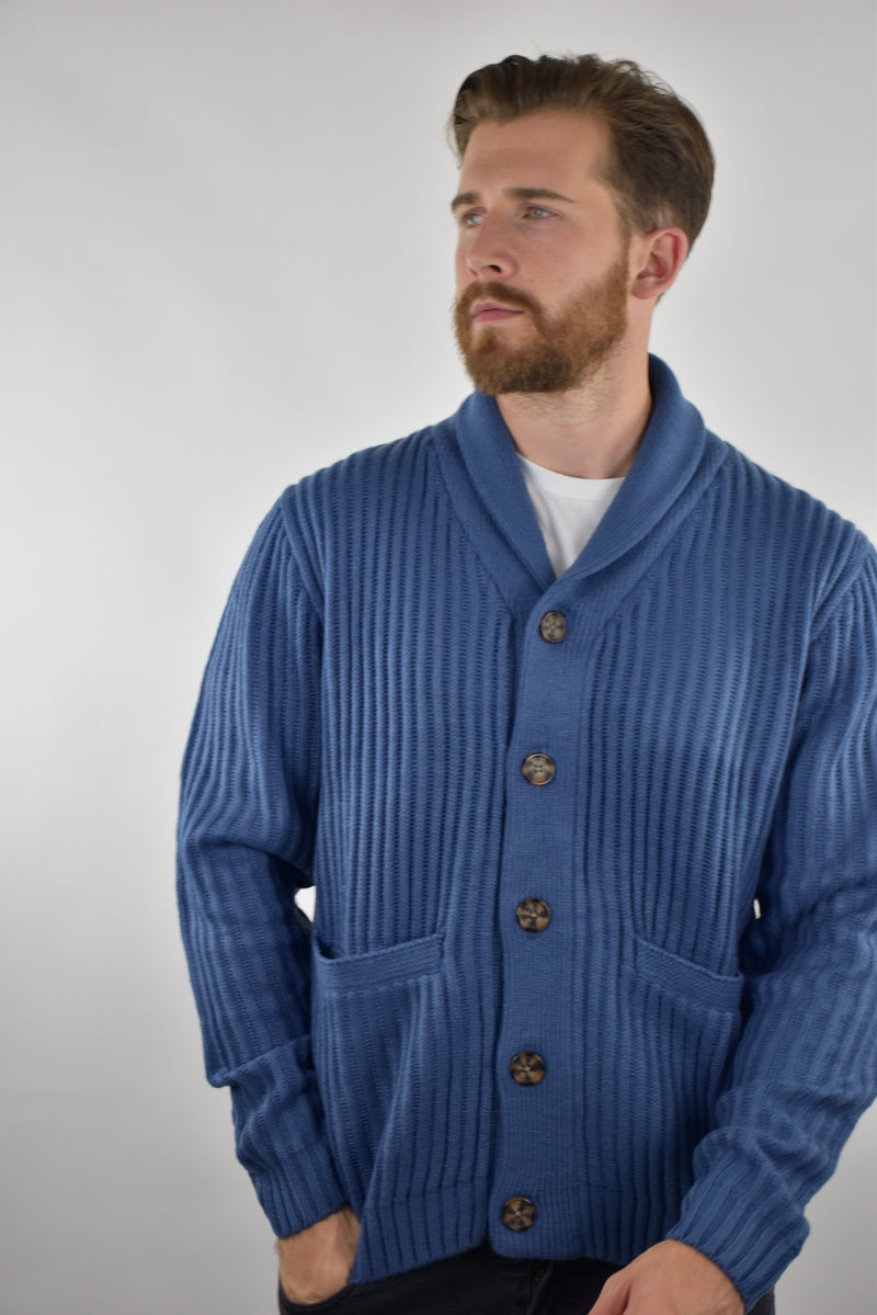 Humble Pioneer - Mid Denim Shawl Cardigan