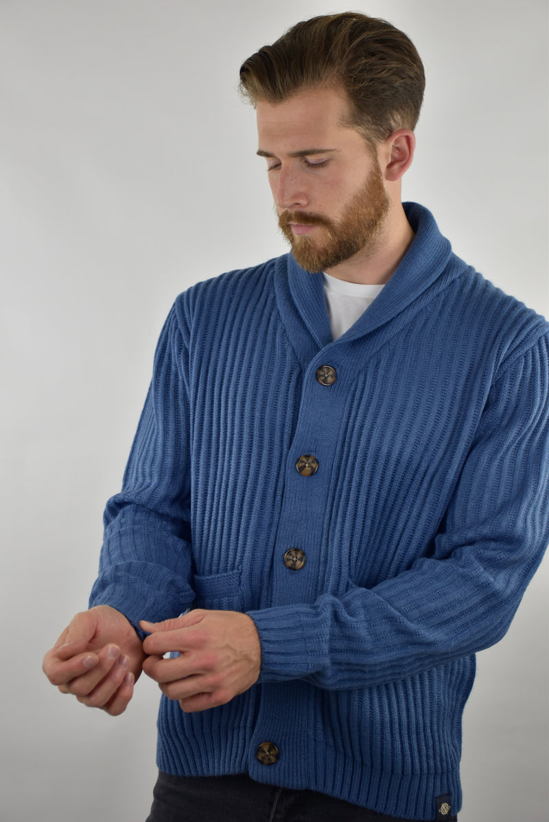 Humble Pioneer - Mid Denim Shawl Cardigan