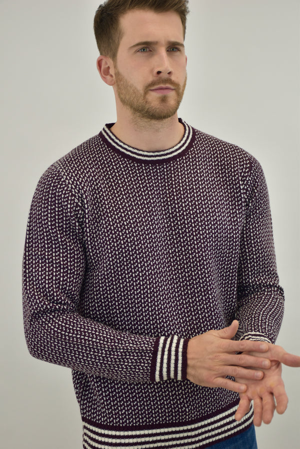 Humble Pioneer - Men's Burgundy Norwegian Jumper