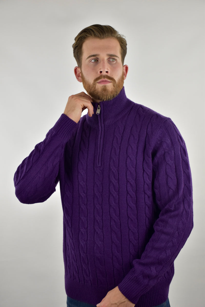 Humble Pioneer - Men's Regal Straight Cable Wool Half Zip