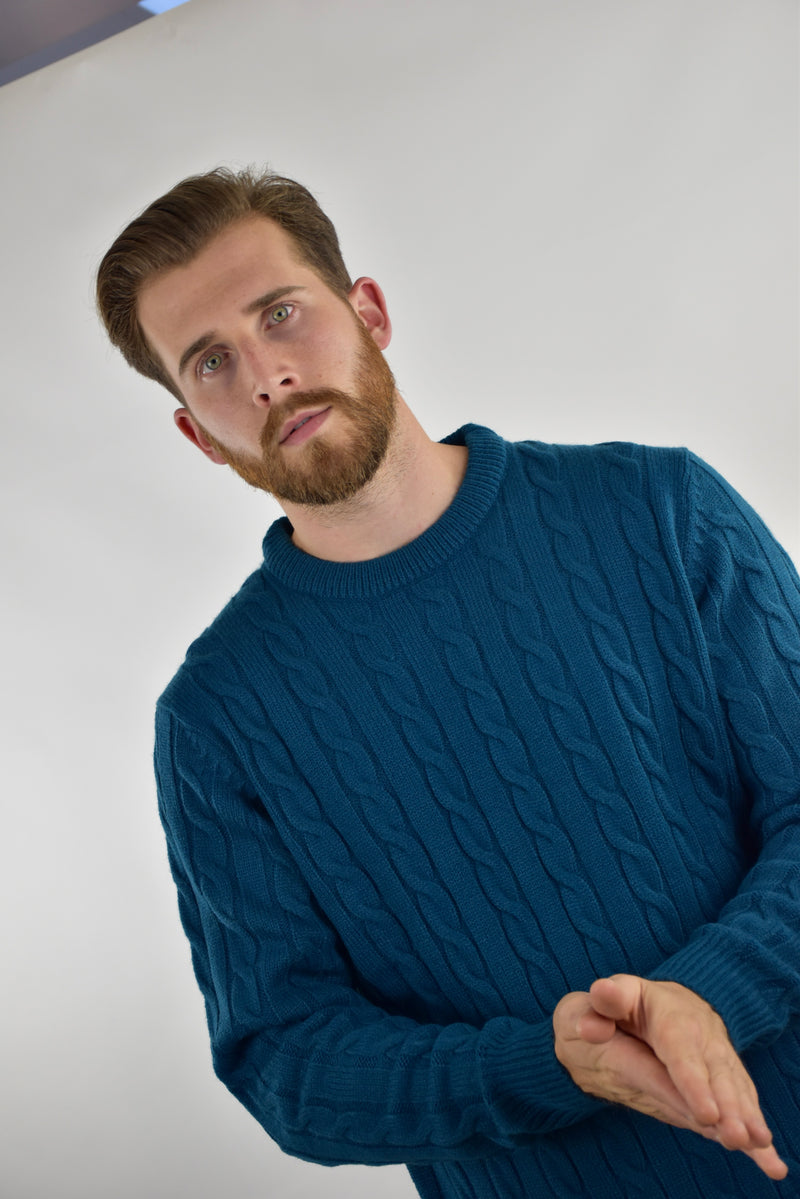 Humble Pioneer - Men's Ink Cable Wool Crew Neck