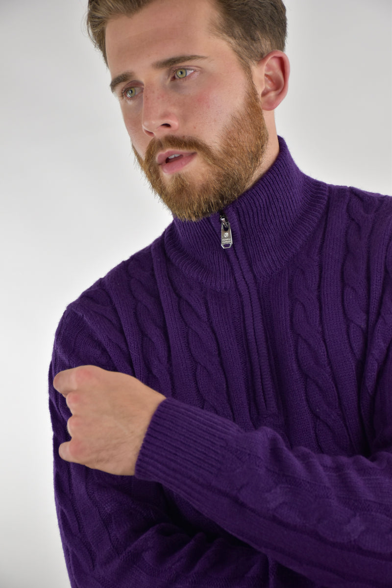 Humble Pioneer - Men's Regal Straight Cable Wool Half Zip